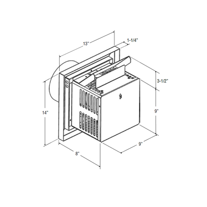 Superior Secure Vent Horizontal Termination - Small Square - SV4.5HTSS