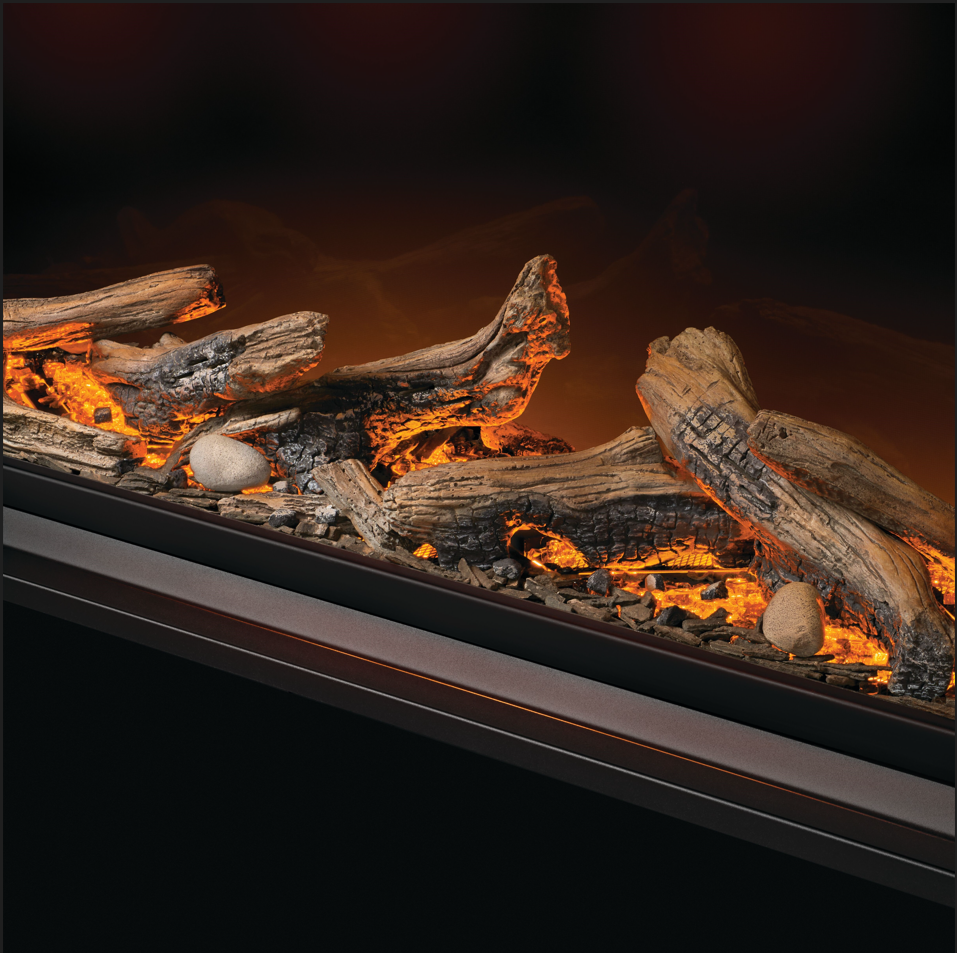 Napoleon See-Through Tall Linear Vector 74 with Luminous Logs Direct Vent Gas Fireplace - TLV74LN2