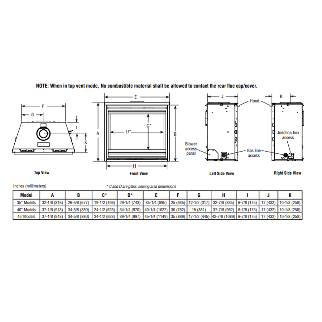 Superior 40 Inch Traditional Direct-Vent Gas Fireplace