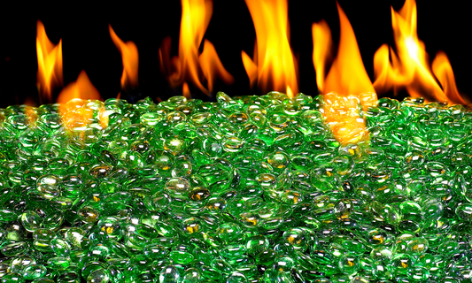 RealFyre Emerald Bead  5/8 Inch Fire Glass 10 lbs - GLG10E