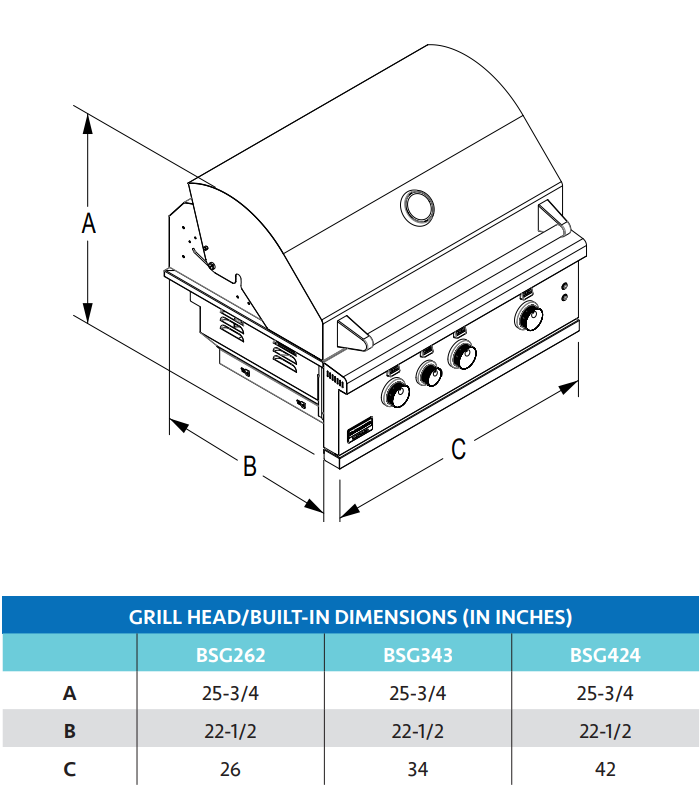 Broilmaster 26 Inch Stainless Steel Gas Grill - BSG262N