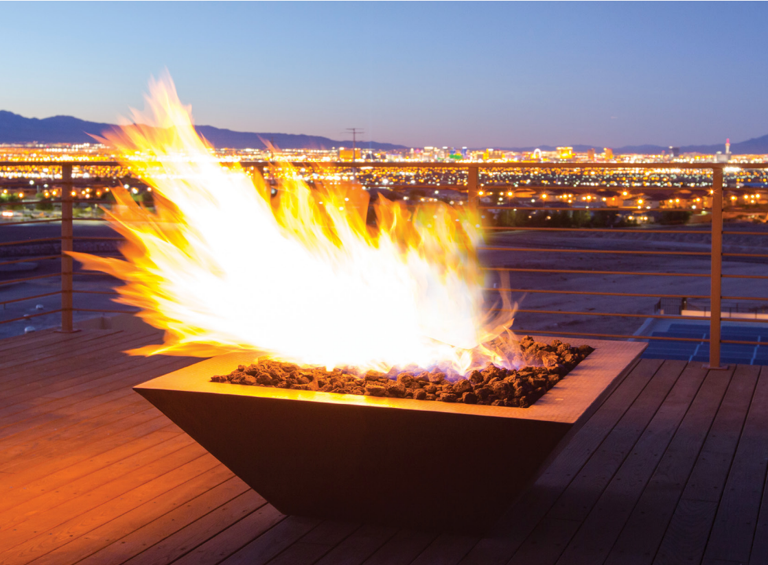 HPC Sedona Hammered Copper Bowl Outdoor Gas Firepit - SEDO40-EI