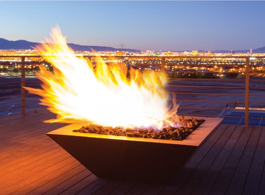 HPC Sedona Torpedo Hammered Copper Bowl Match Lit Outdoor Gas Firepit - TOR-SEDO40-MLFPK