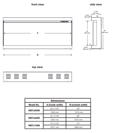 Napoleon Astound 50 Inch FlexMount Electric Fireplace - NEFL50AB