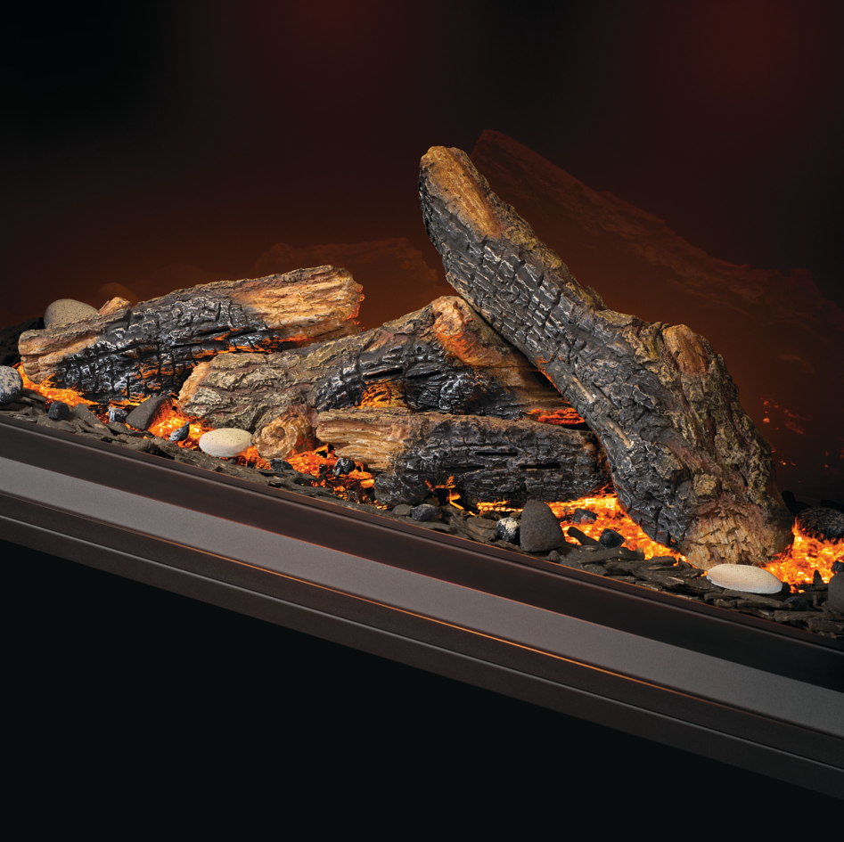 Napoleon See-Through Tall Linear Vector 62 with Luminous Logs Direct Vent Gas Fireplace - TLV62LN2