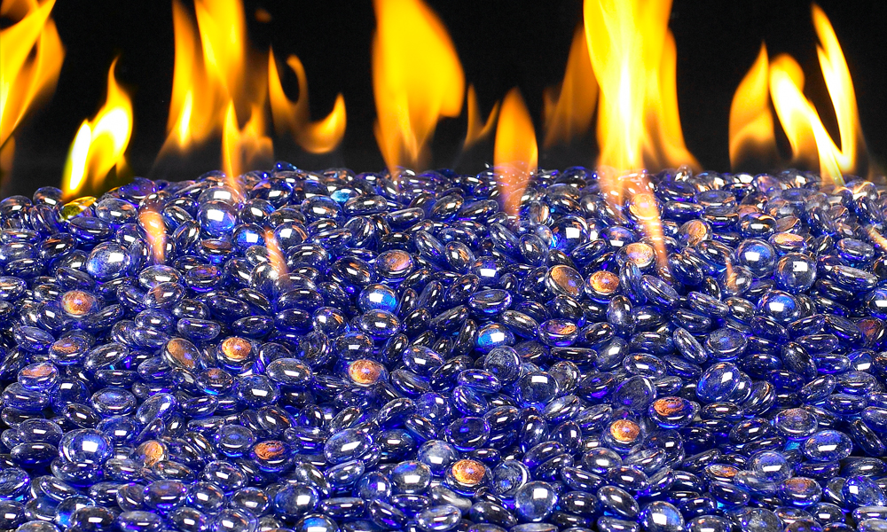 RealFyre Sapphire Bead  5/8 Inch Fire Glass 10 lbs - GLG10S