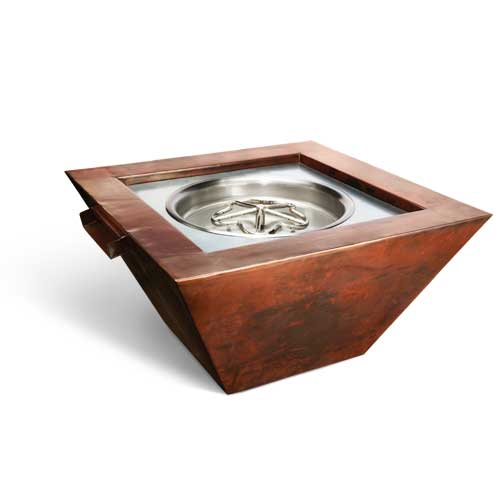 HPC Sierra Smooth Copper Bowl Outdoor Gas Firepit - SIER36-EI