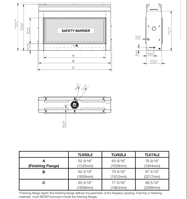 Napoleon See-Through Tall Linear Vector 62 with Luminous Logs Direct Vent Gas Fireplace