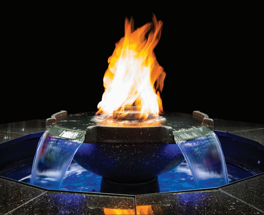 HPC H2Onfire Fire on Water Bowl Outdoor Gas Firepit - FOW52R-CYPRUS360-EI