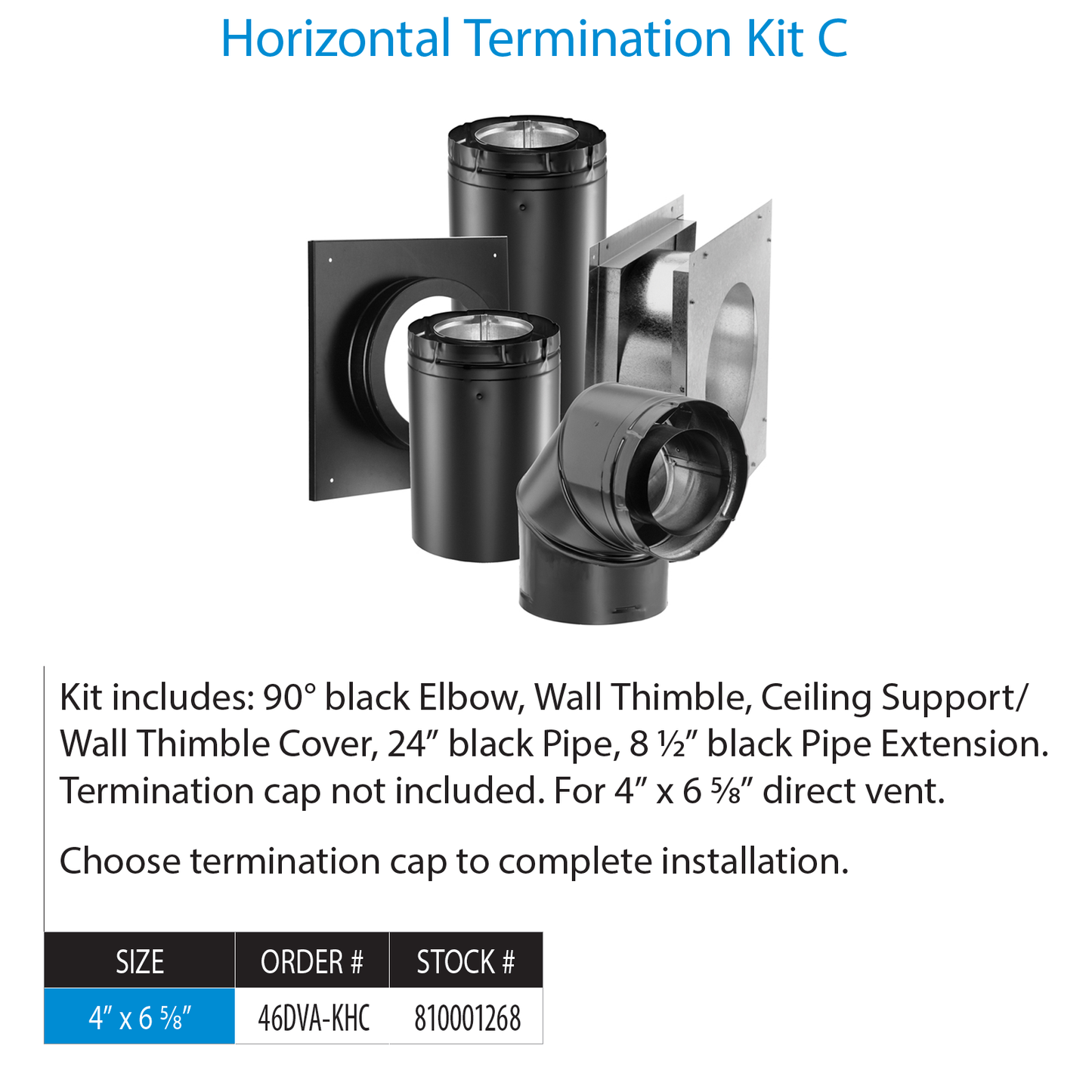 Direct Vent Installation Kit  Vertical Direct Vent Pro Kit - Rockford  Chimney