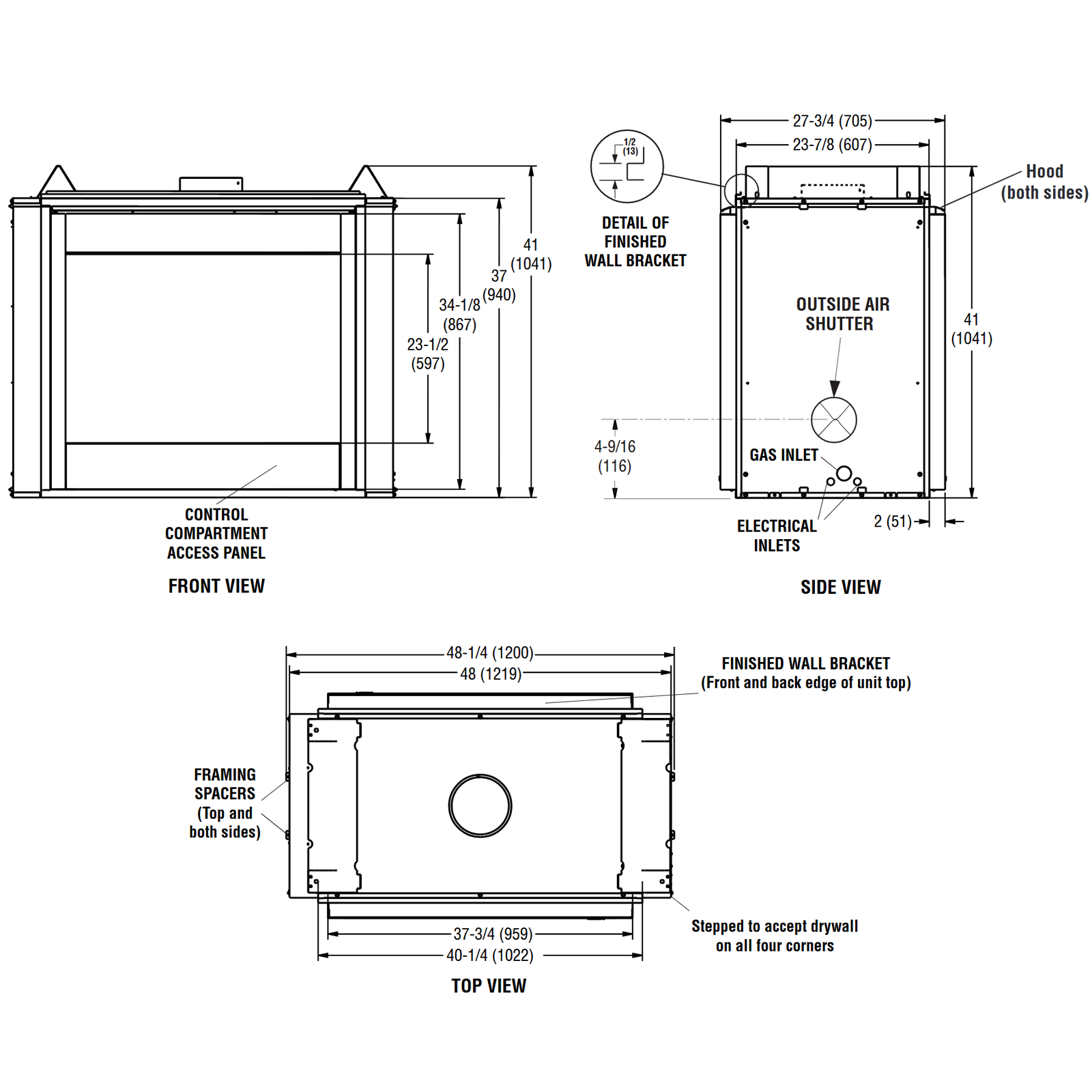 Superior 40 Inch B-Vent See-Thru Radiant Gas Fireplace | BRT40ST ...