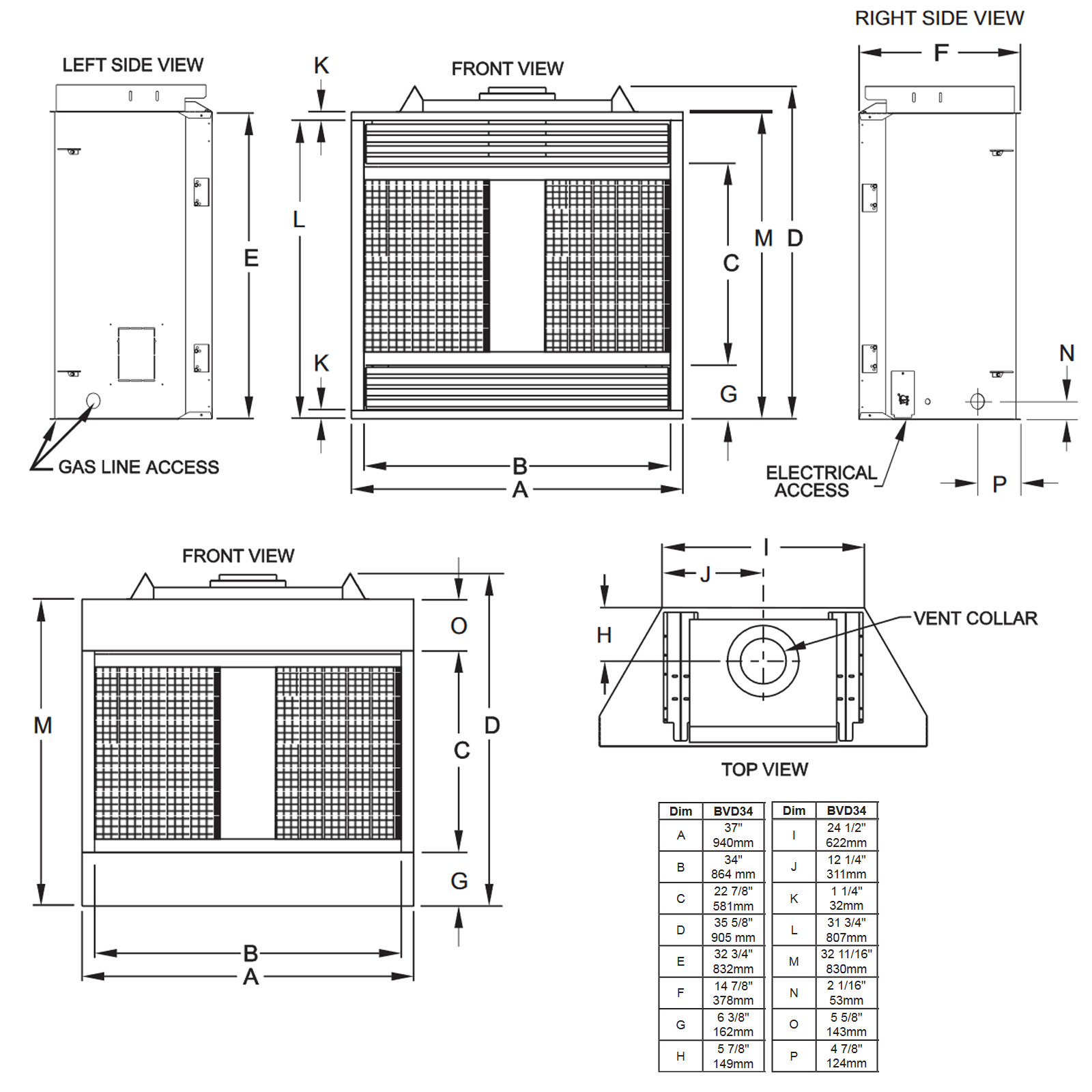 Empire Keystone Deluxe 34 B-Vent Gas Fireplace | BVD34FP – North ...