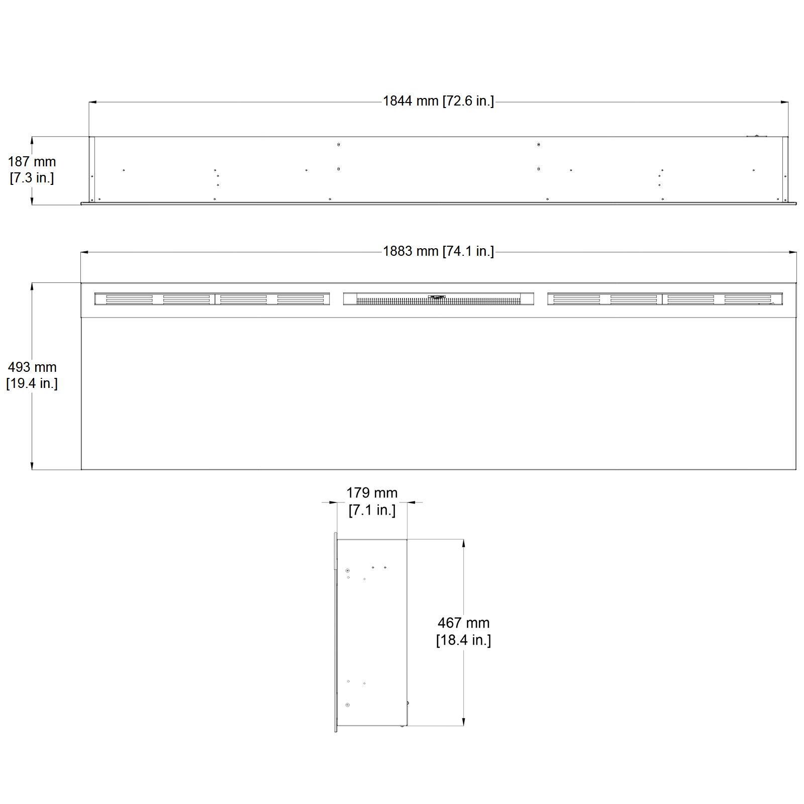 Dimplex Prism 74 Inch Wall Mounted Electric Fireplace | BLF7451 – North ...