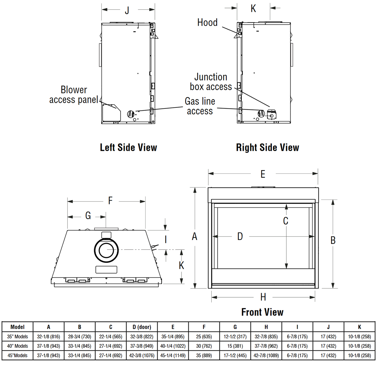 Superior 35 Inch Direct Vent Contemporary Gas Fireplace | DRC3535