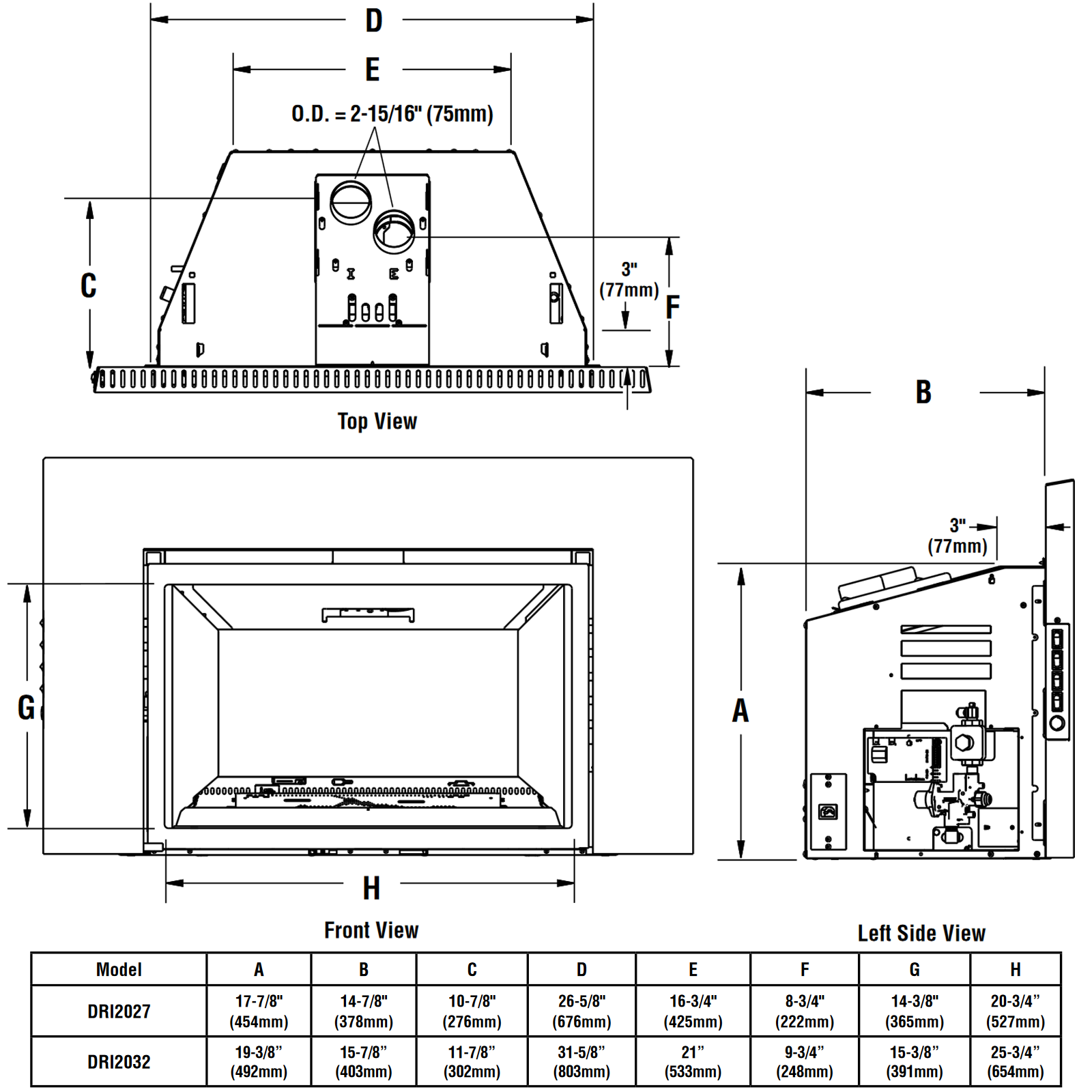 Superior 32 Inch Medium Direct Vent Gas Insert | DRI2032 – North ...