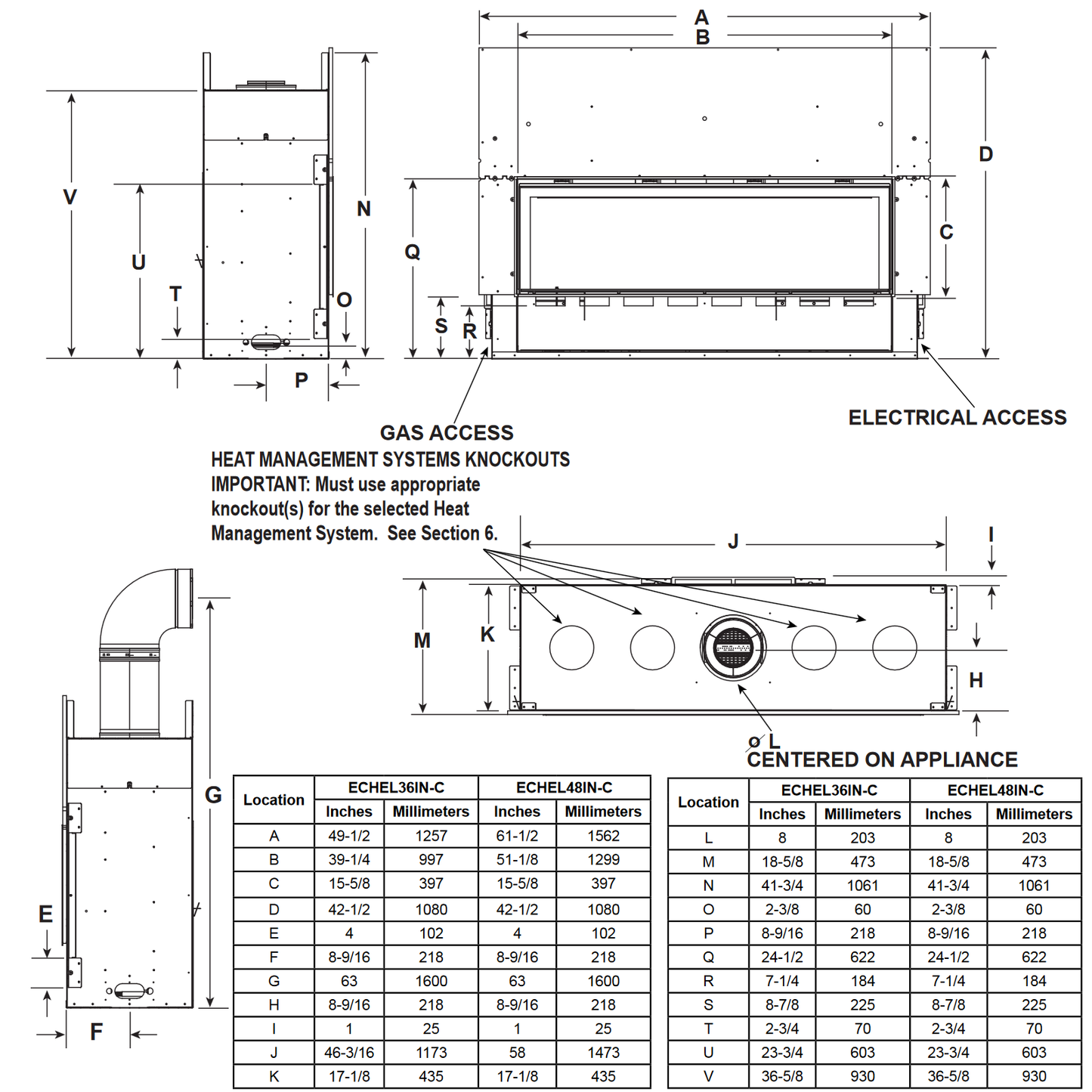 Majestic EchelonII 48 Linear Direct Vent Gas Fireplace | ECHEL48IN-C