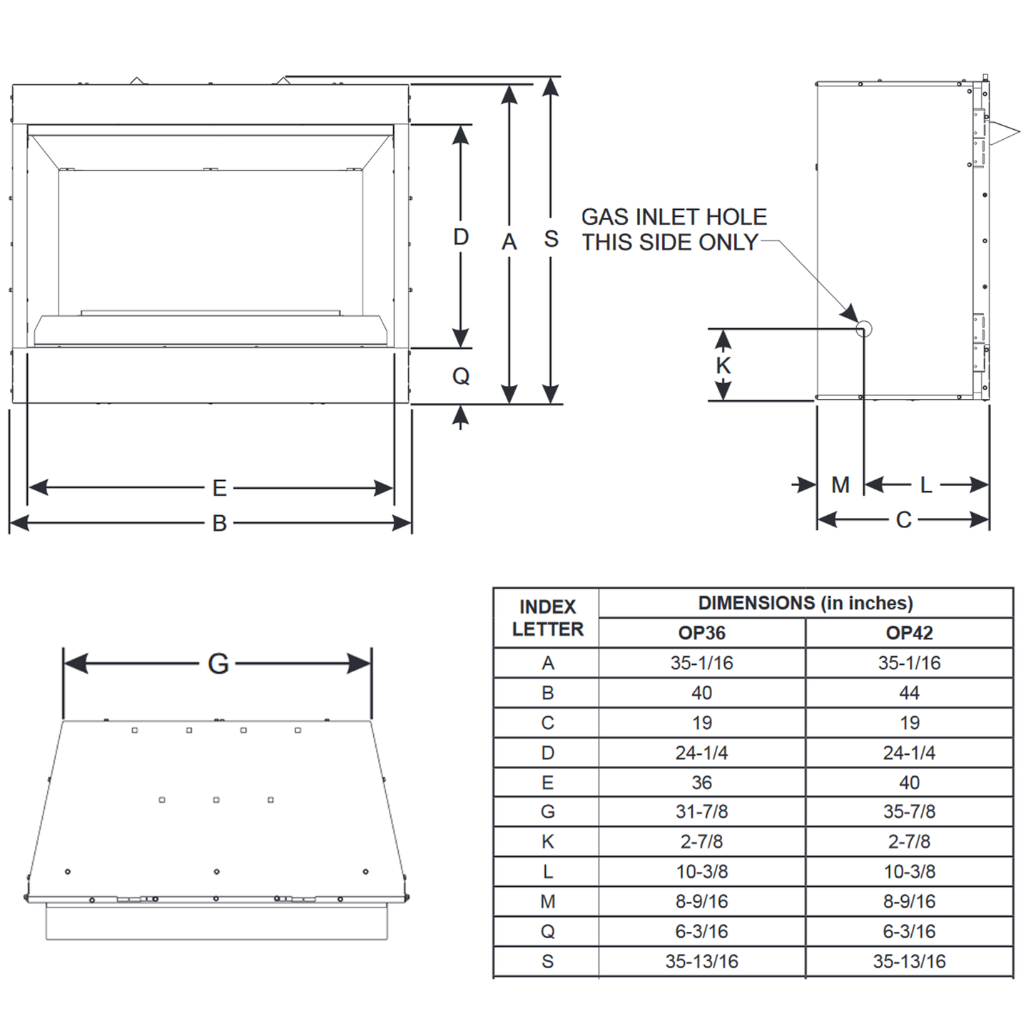 Empire Carol Rose Coastal Premium 36 VF Outdoor Gas Fireplace | OP42FP