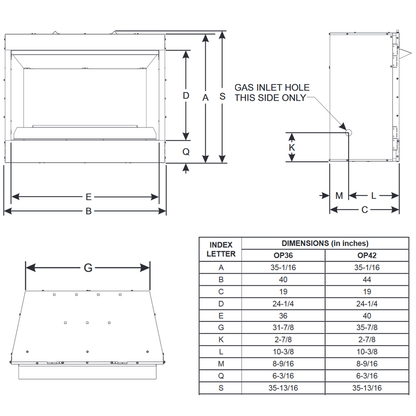 Empire Carol Rose Coastal Premium 36 VF Outdoor Gas Fireplace | OP42FP