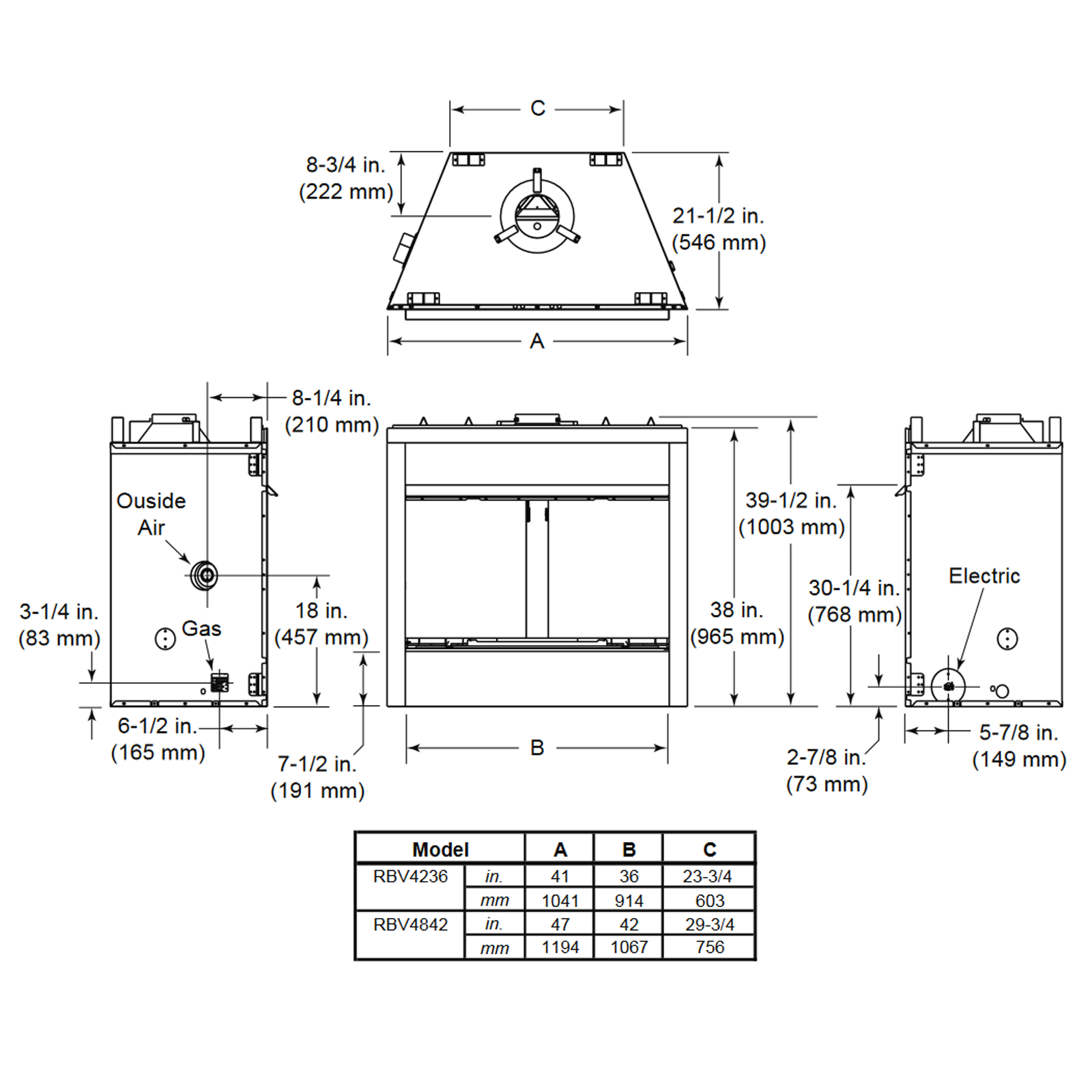 Majestic Reveal 36 B-Vent Gas Fireplace | RBV4236 – North Country Fire